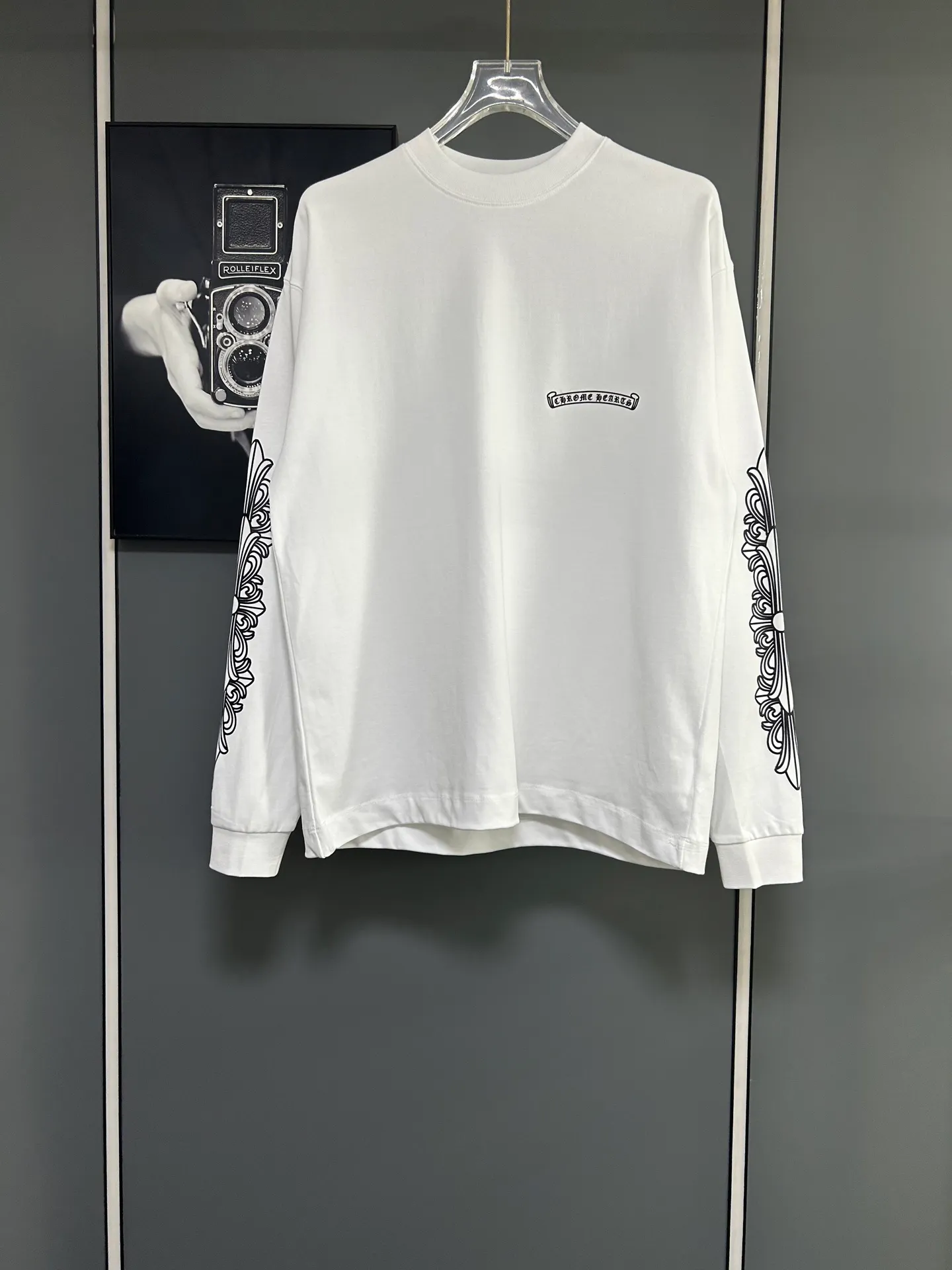 P230 2026 new (exclusive) Chrome Hearts autumn and winter limited edition heavyweight high-weight long-sleeved T-shirt, customized Dreamweaver Yayun ribbed cotton designer concept style Fabric: Heavy 380g Size: S M L XL Color: White Black